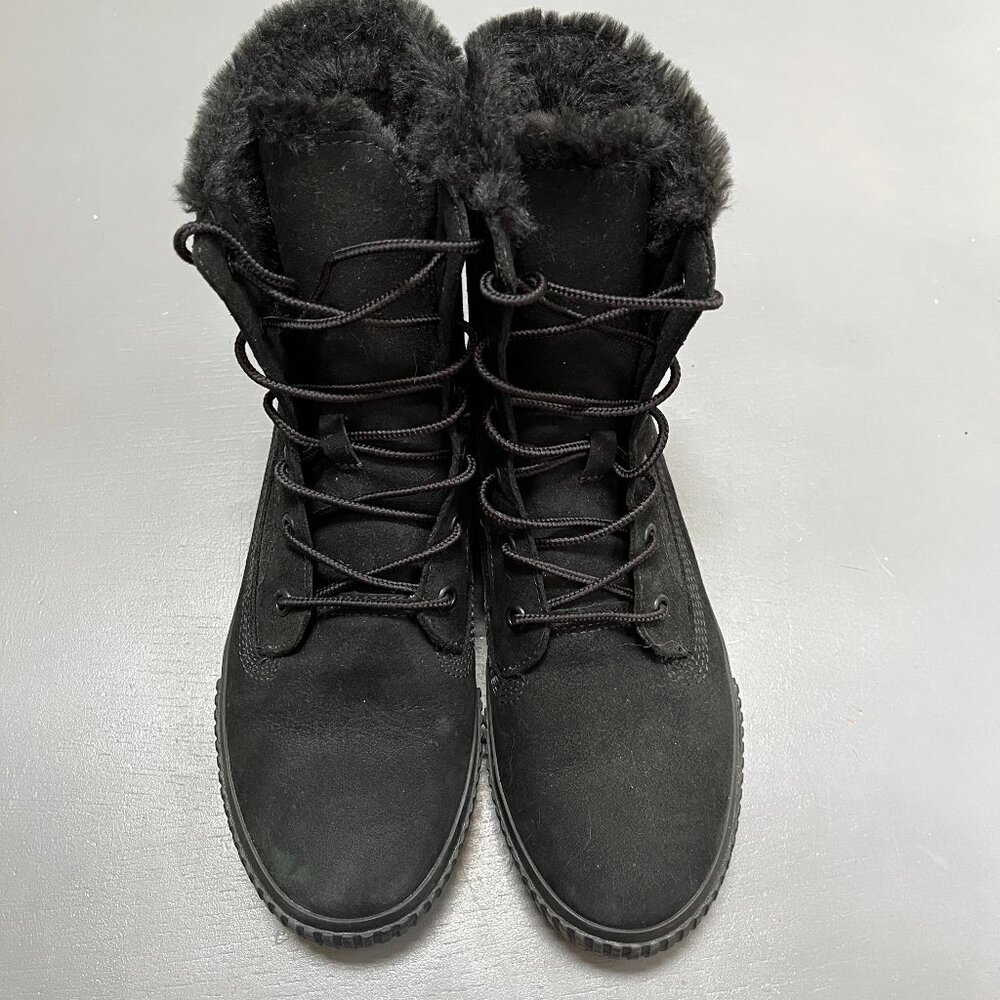 Timberland Women's Skyla‎ Bay Lightweight Fold Down Fur Lined Black Size 8